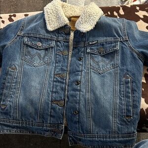 Wrangler Blue Denim Jacket with Sherpa Lining